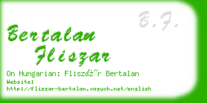 bertalan fliszar business card